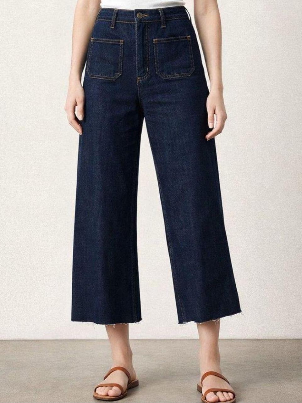 Zara Dark Blue Wide - Leg Jeans Size 4
